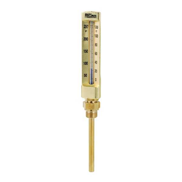 Thermomètre industriel 0/+120°C plongeur 100 droit hauteur 150