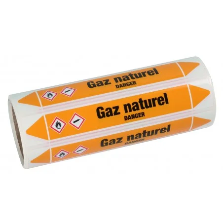 Rouleau de 100 étiquettes Gaz Naturel