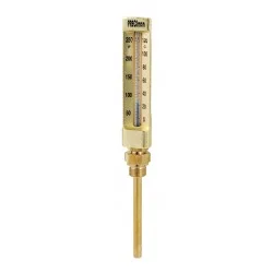 Thermomètre droit 0/+50°C plongeur 63mm hauteur 200mm