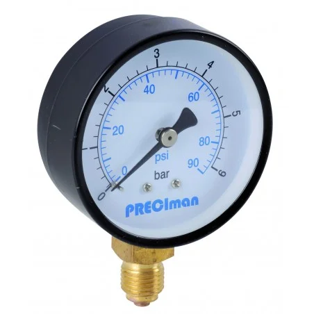 Manomètre acier vertical D63 0/6bar G1/4'