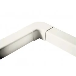 Coude plat 90° 80 mm blanc pur
