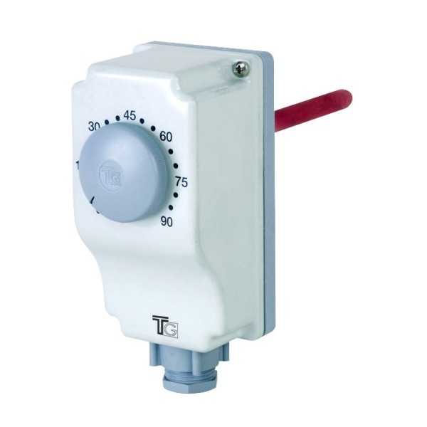 Aquastat plongeant de 0 à 90° avec réglage externe