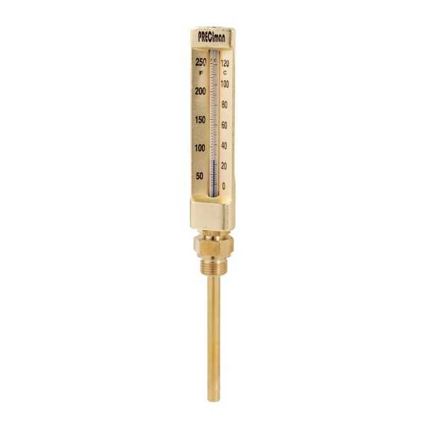 Thermomètre industriel droit 0/+50°C plongeur 63mm hauteur 150mm