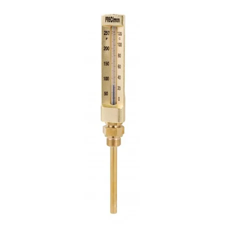 Thermomètre industriel 0/+120°C plongeur 100 droit hauteur 200