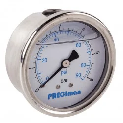 Manomètre glycérine inox axial D100 0/2,5bar G1/2\'