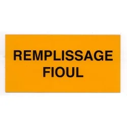 Etiquette rigide remplissage mazout