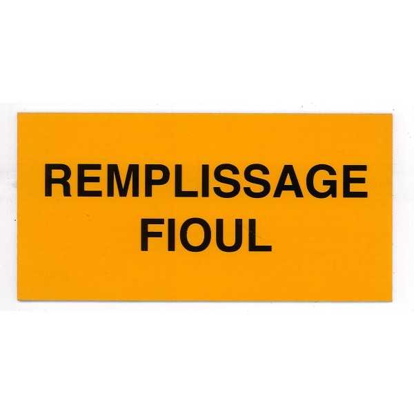 Etiquette rigide remplissage mazout
