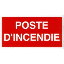 Etiquette rigide poste d\'incendie