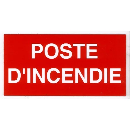 Etiquette rigide poste d\'incendie