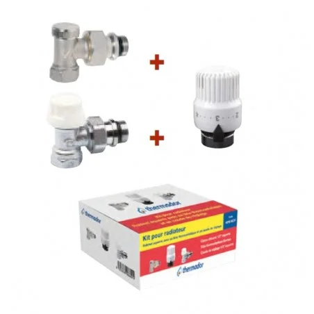 Kit équerre inversé trois pièces pour radiateur 3/8"