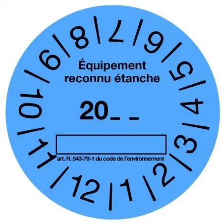 Rouleau de 100 étiquettes de contrôle étanchéité bleues Rouleau de 100 étiquettes de contrôle étanchéité bleues